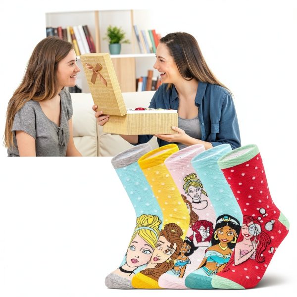 Disney Socks Women Soft Crew Character Design Gift-3