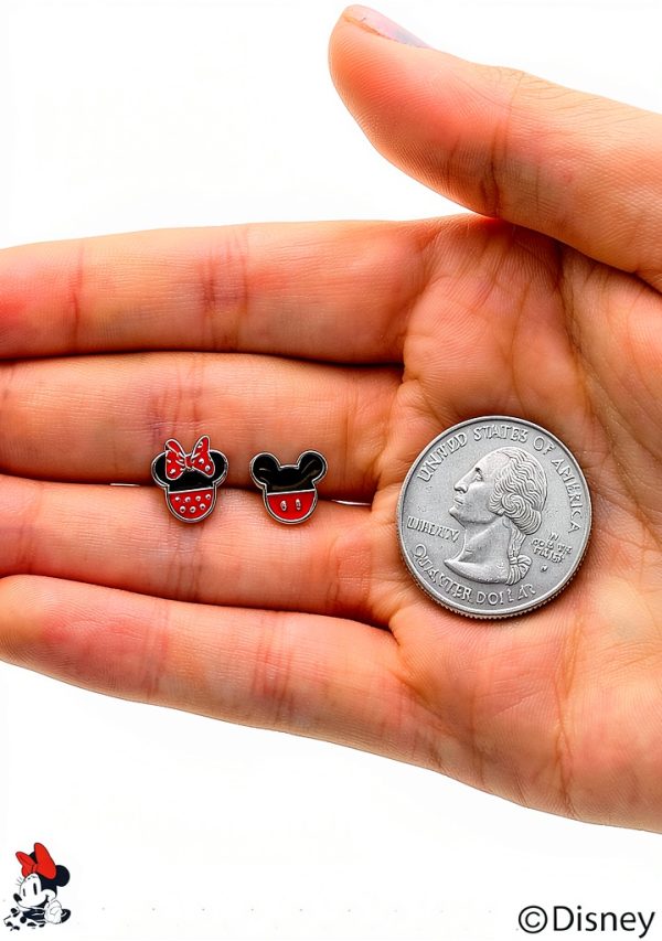 Disney Mismatched Stud Earrings Silver Plated Enamel Design-5
