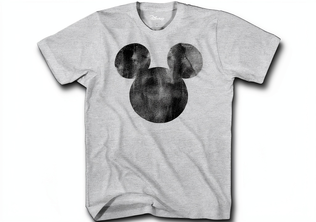 Disney Mickey Mouse T-shirt in Heather Grey color on a person