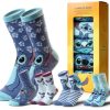 Disney Socks Women Soft Crew Character Designs Stitch Minnie-0