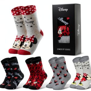 Disney Womens Crew Socks Cotton Stretch 12 Pairs-0