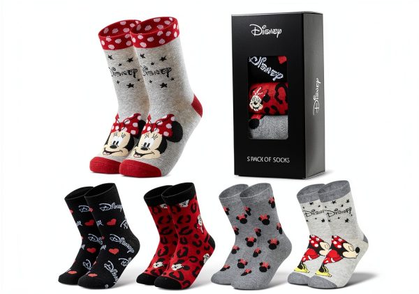 Disney Womens Crew Socks Cotton Stretch 12 Pairs-0