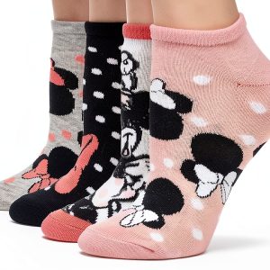Disney Minnie Mouse No Show Socks Womens Breathable Fabric-0