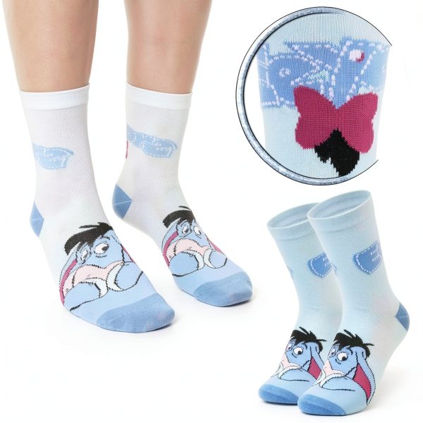 Disney Socks Women Soft Crew Character Designs Stitch Minnie-5