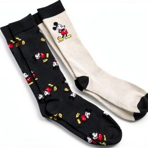 Disney Mickey Mouse Socks Mens Light Grey Multi Size 10-13-0