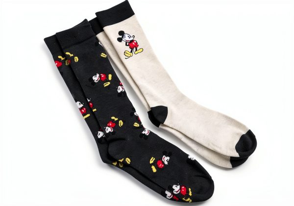Disney Mickey Mouse Socks Mens Light Grey Multi Size 10-13-0