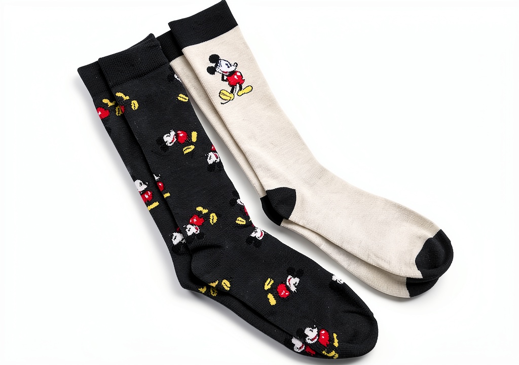 Disney Mickey Mouse socks in Light Grey Multi color on a man's feet