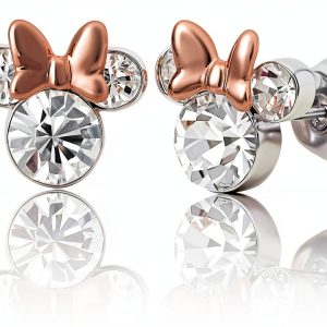Minnie Mouse Stud Earrings Disney Jewelry Birthstone Crystal-0
