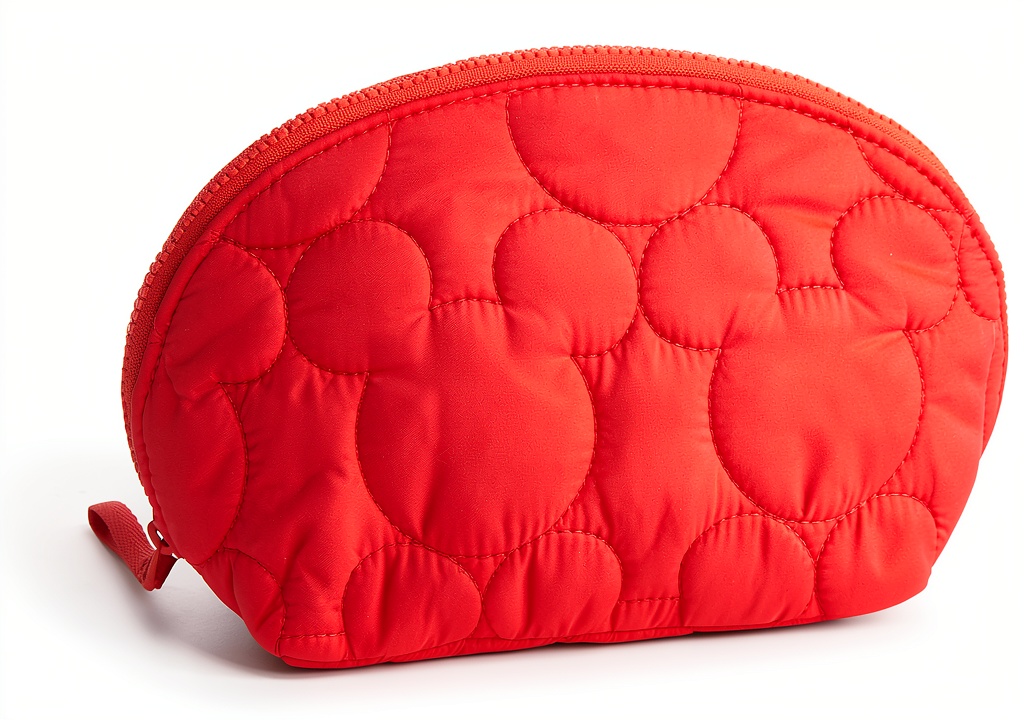 'Vera Bradley Featherweight Cosmetic Bag in Super Sonic color on a table'