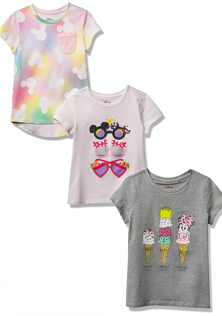 Amazon Essentials girls t-shirt in Grey Minnie design on a child