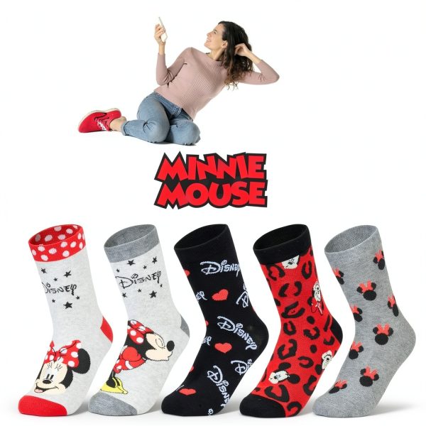 Disney Womens Crew Socks Cotton Stretch 12 Pairs-1