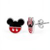 Disney Mismatched Stud Earrings Silver Plated Enamel Design-4