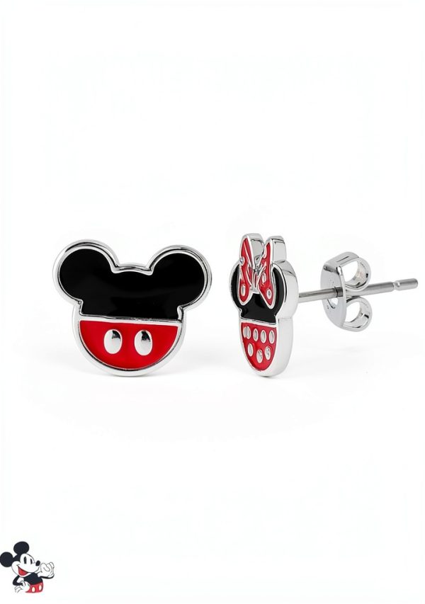 Disney Mismatched Stud Earrings Silver Plated Enamel Design-4