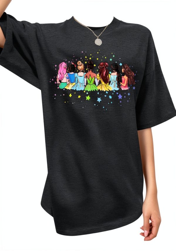 Womens Magical Princess Graphic Tee Cotton Comfort Fit-0