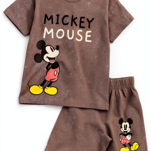 Disney Mickey Mouse Boys Short Set Tee Shorts Toddler-0