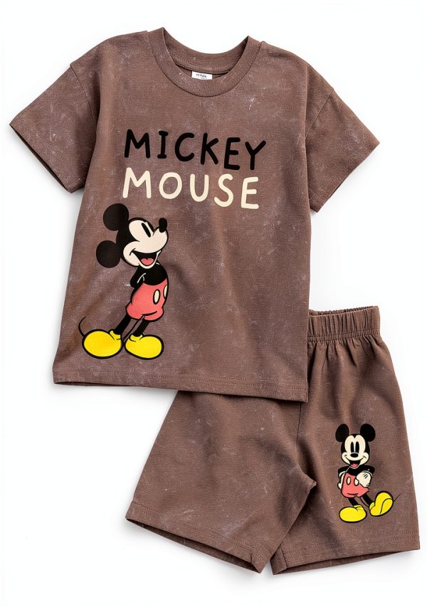 Disney Mickey Mouse Boys Short Set Tee Shorts Toddler-0
