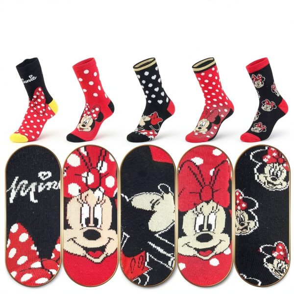 Disney Socks Women Soft Crew Character Designs Stitch Minnie-7