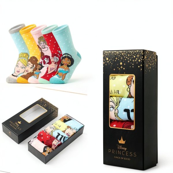 Disney Socks Women Soft Crew Character Design Gift-5