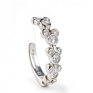 Mickey Mouse Hoop Earrings Disney Cubic Zirconia Women-0